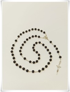 RÓŻANIEC SREBRNY ONYX 