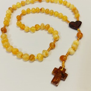 RÓŻANIEC BURSZTYNOWY NA SZNURKU SZ260